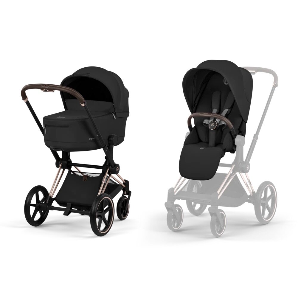Priam Comfort set Sepia Black met Rose Gold Frame Priam Comfort set Sepia Black met Rose Gold Frame