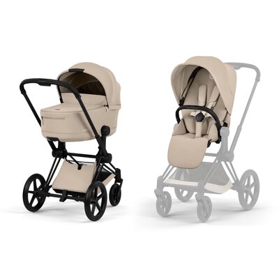 Priam Comfort set Cozy Beige met Matt Black Frame Priam Comfort set Cozy Beige met Matt Black Frame