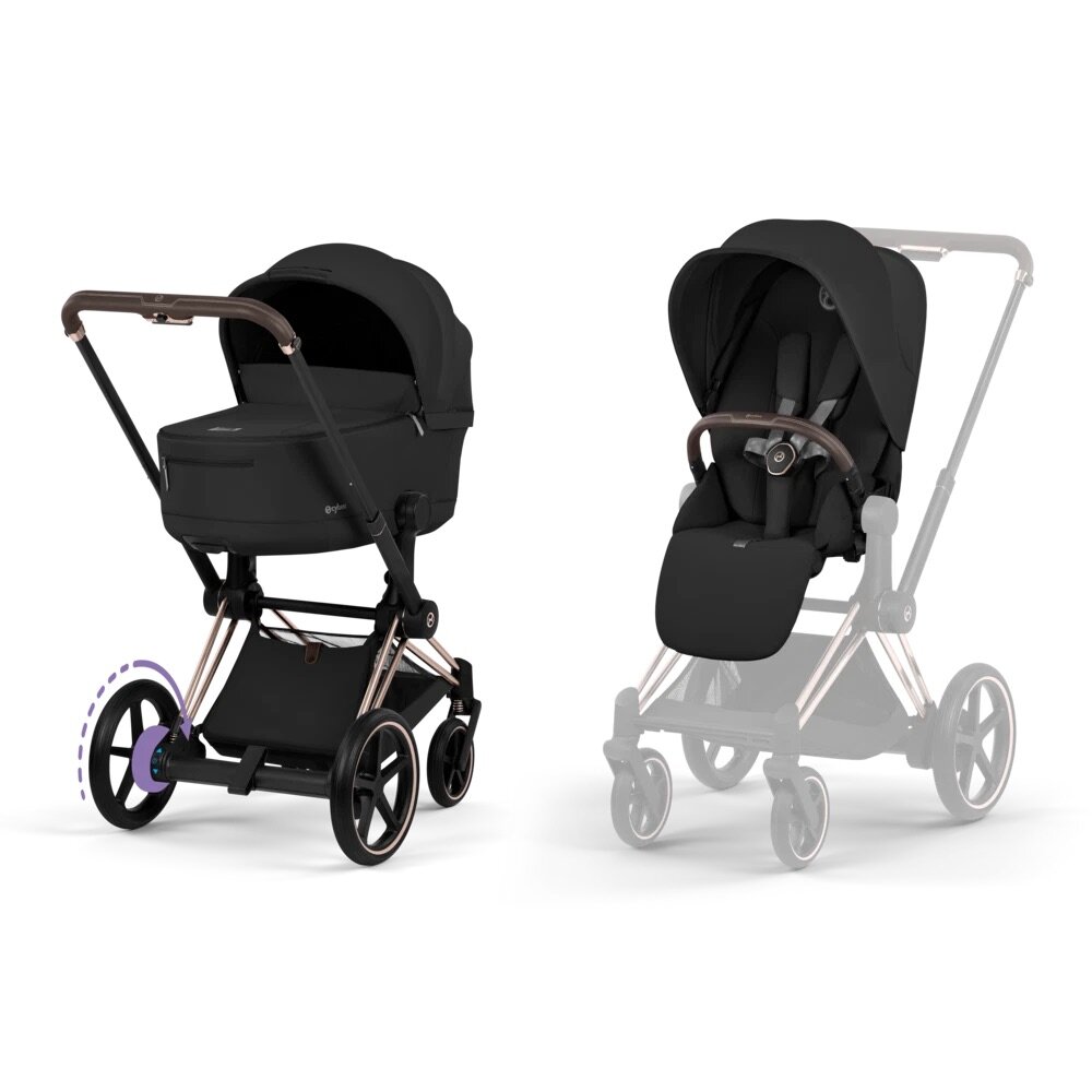 e-Priam Comfort set Sepia Black met Rose Gold Frame