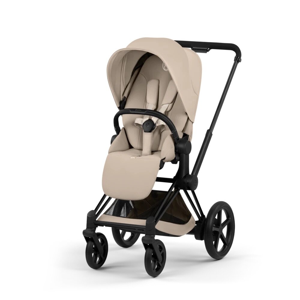 e-Priam Comfort set Cozy Beige met Matt Black Frame e-Priam Comfort set Cozy Beige met Matt Black Frame