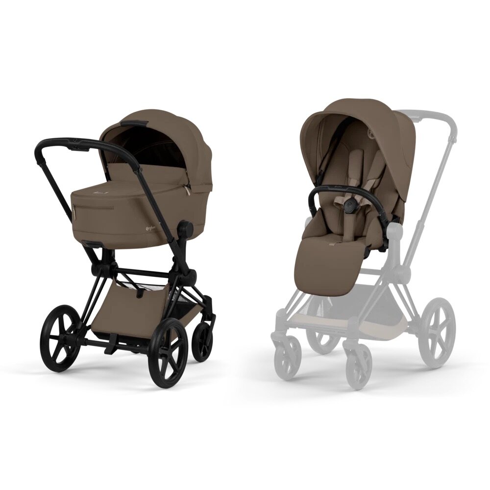 PRIAM Comfort set Coconut Brown met Matt Black Frame PRIAM Comfort set Coconut Brown met Matt Black Frame