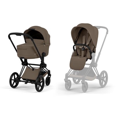 PRIAM Comfort set Coconut Brown met Matt Black Frame PRIAM Comfort set Coconut Brown met Matt Black Frame