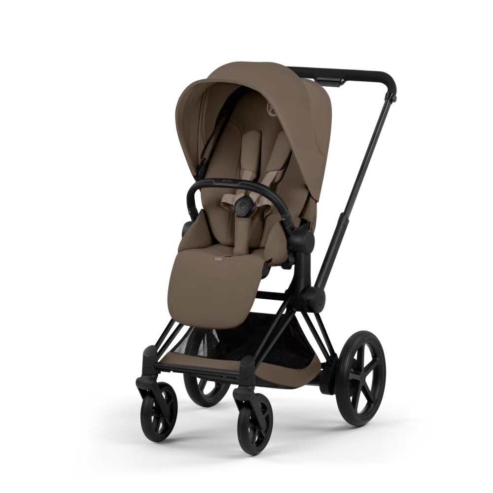 e-Priam Comfort set Coconut Brown met Matt Black Frame e-Priam Comfort set Coconut Brown met Matt Black Frame