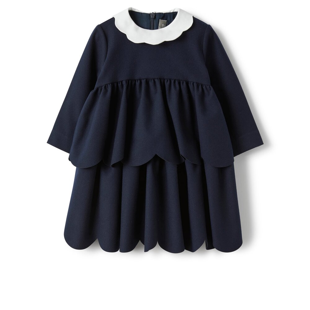 Jurkje donkerblauw met wit kraagje Blue