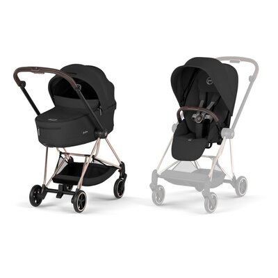 Kinderwagen MIOS Comfort and Foldable Carry Cot Rose Gold Frame Sepia black Kinderwagen MIOS Comfort and Foldable Carry Cot Rose Gold Frame Sepia black
