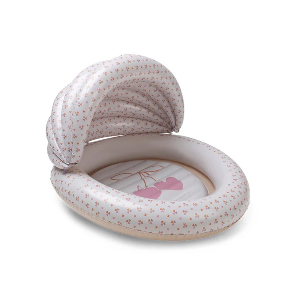 Zwembad - Beige - Cozy Hearts - Ø 100cm met overka Zwembad - Beige - Cozy Hearts - Ø 100cm met overka
