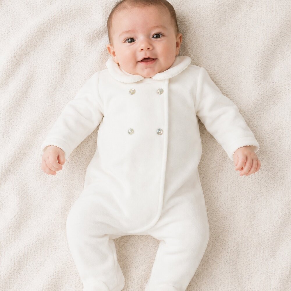 Babypakje Jamie velours Ecru