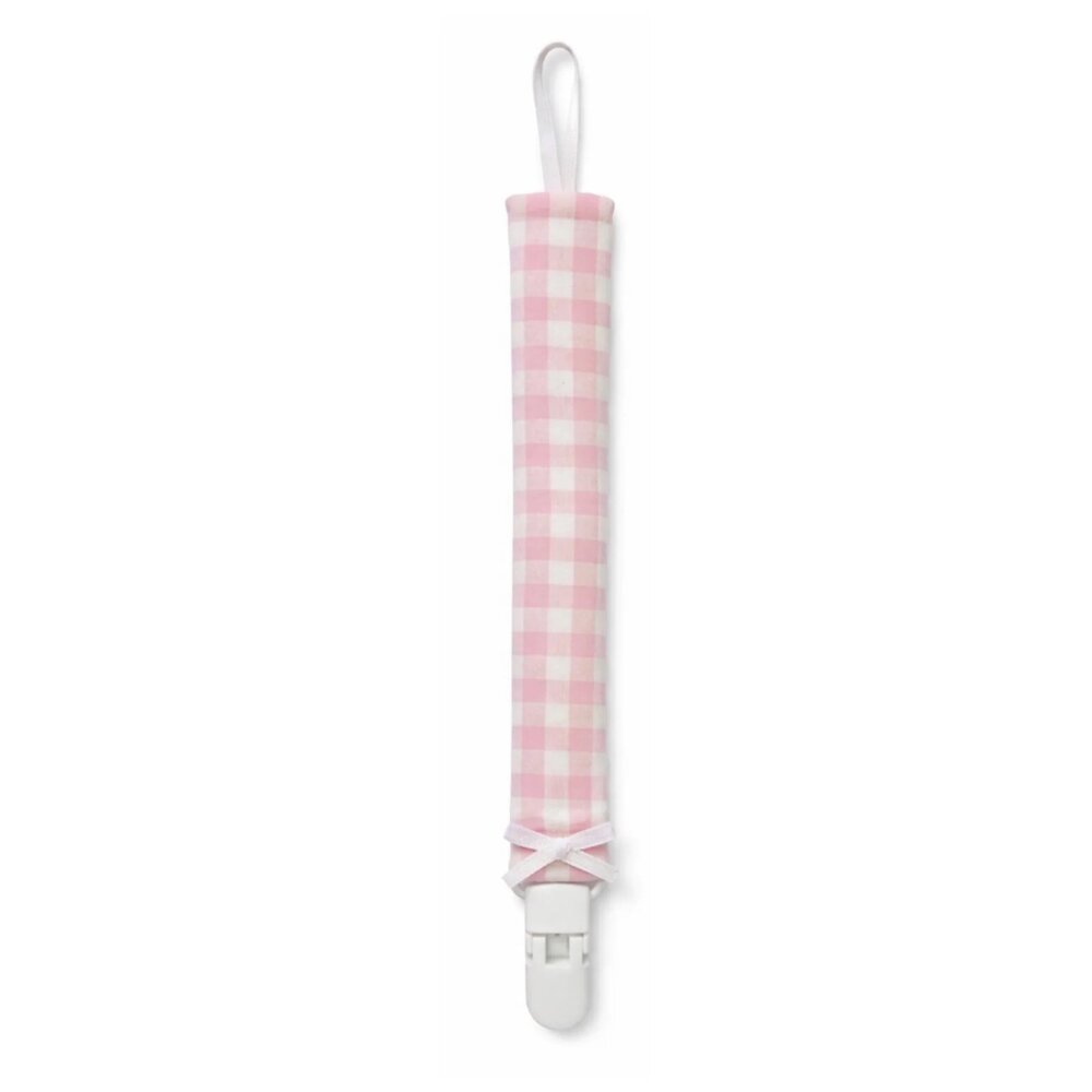 Fopspeenketting vichy Roze wit