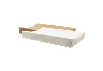 Aankleedkussenhoes Badstof 50x70cm - 2 stuks Hazel/Oatmeal