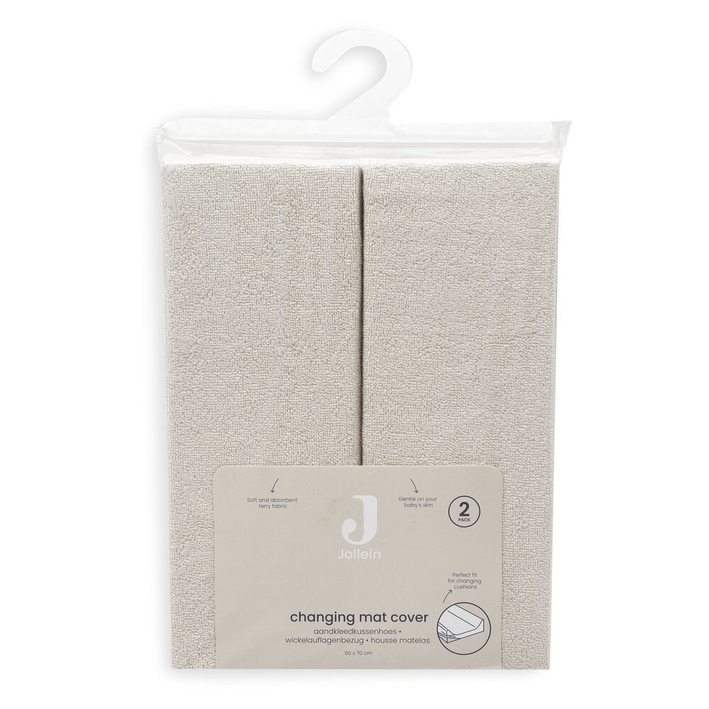 Aankleedkussenhoes Badstof 50x70cm - 2 Stuks Sand 