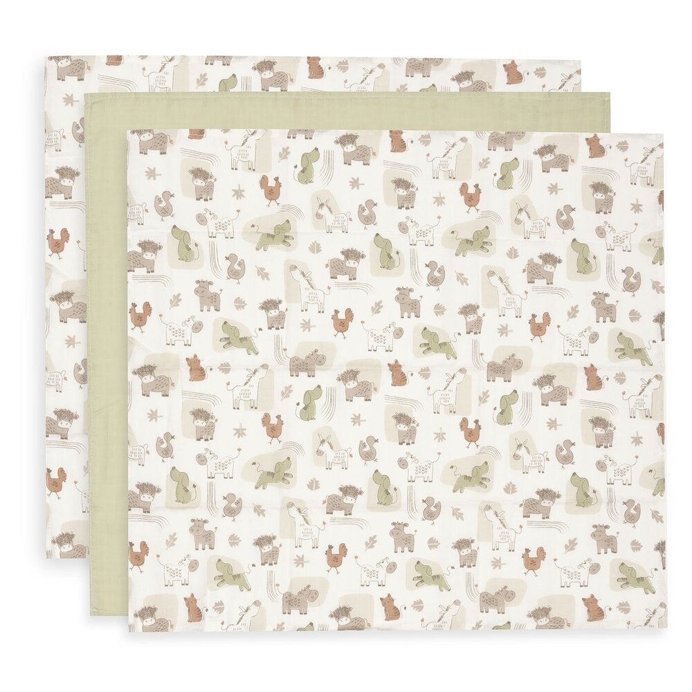 Hydrofiele Doek Small 70x70cm - 3 Stuks Barn Buddies Hydrofiele Doek Small 70x70cm - 3 Stuks Barn Buddies