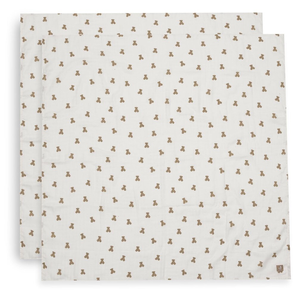 Hydrofiele Doek Large 115x115cm - 2 stuks Mini Teddy Bear
