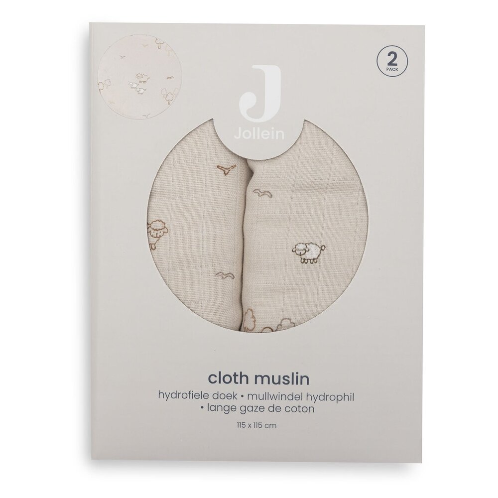 Hydrofiele Doek Large 115x115cm - 2 Stuks Woolly Hydrofiele Doek Large 115x115cm - 2 Stuks Woolly