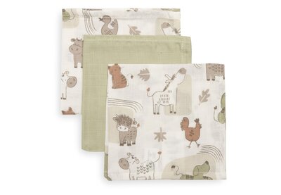 Hydrofiel Monddoekje 31x31cm - 3 Stuks Barn Buddies