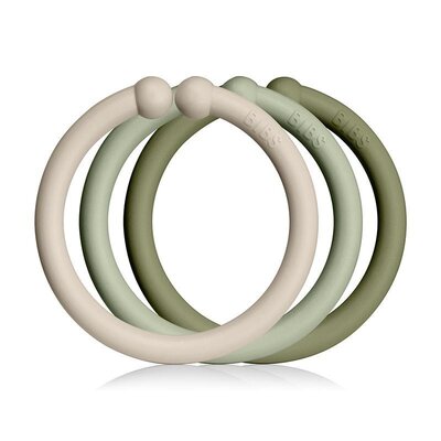 Loops ringen 12 stuks vanilla / sage / olive