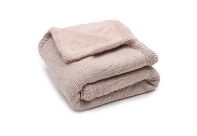 Deken Wieg 75x100cm Sprinkle Knit Silk Rose/Fluffy