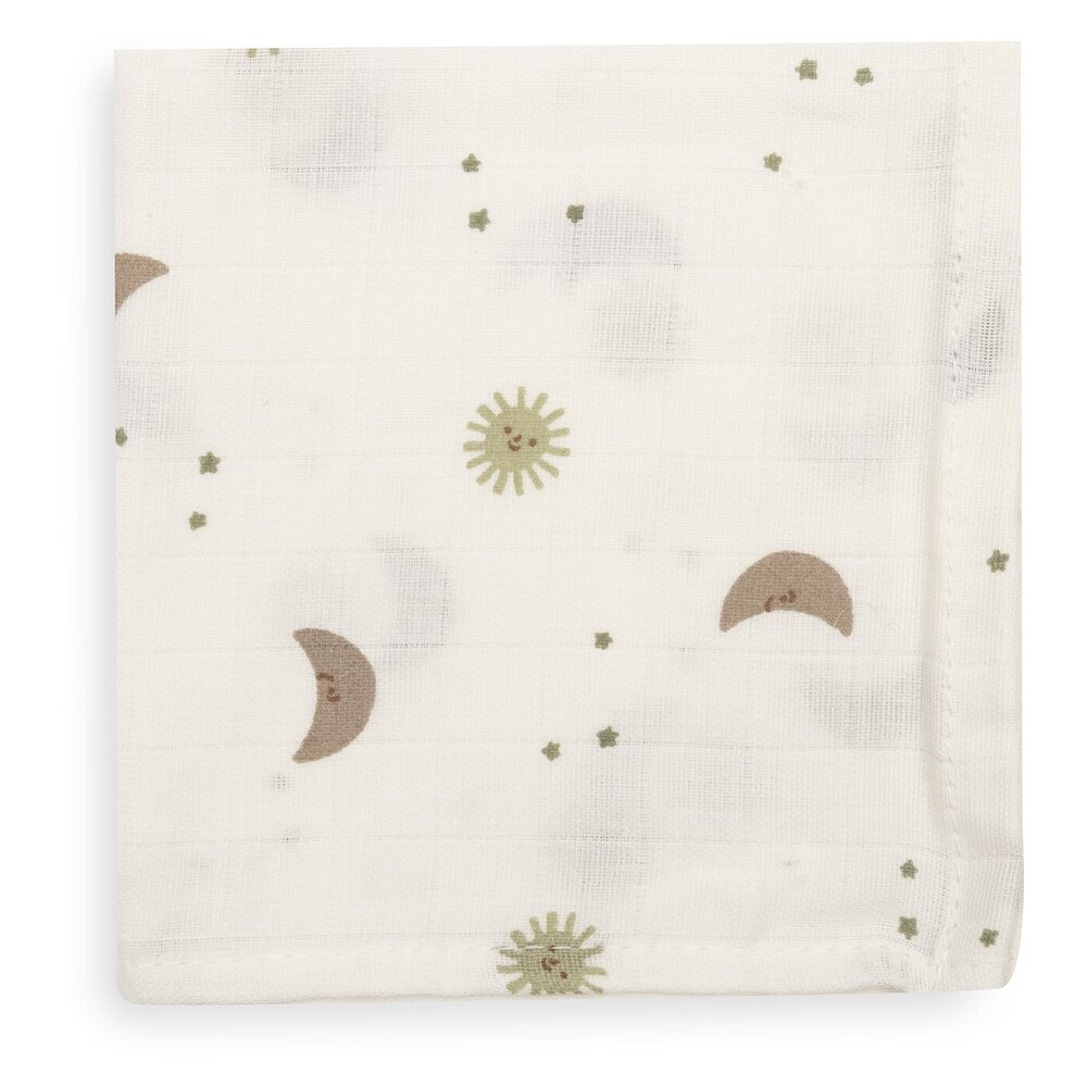 Hydrofiel Monddoekje 31x31cm - 3 Stuks Over the Moon Hydrofiel Monddoekje 31x31cm - 3 Stuks Over the Moon