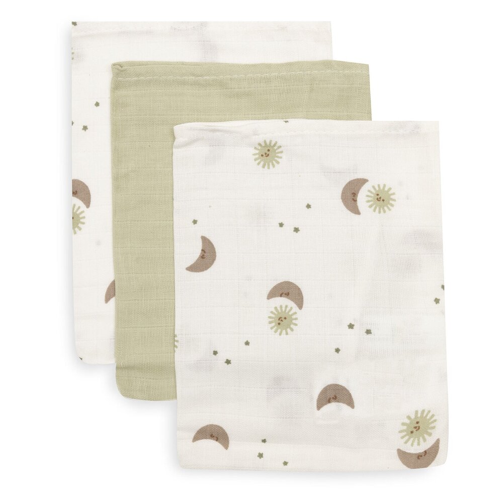 Hydrofiel Washandje 15x20cm - 3 Stuks Over the Moon Hydrofiel Washandje 15x20cm - 3 Stuks Over the Moon
