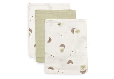 Hydrofiel Washandje 15x20cm - 3 Stuks Over the Moon Hydrofiel Washandje 15x20cm - 3 Stuks Over the Moon