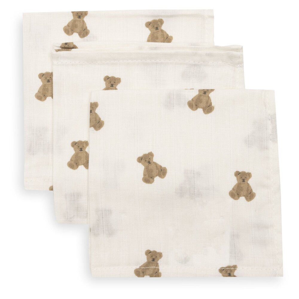 Hydrofiel Monddoekje 31x31cm - 3 stuks Mini Teddy Bear