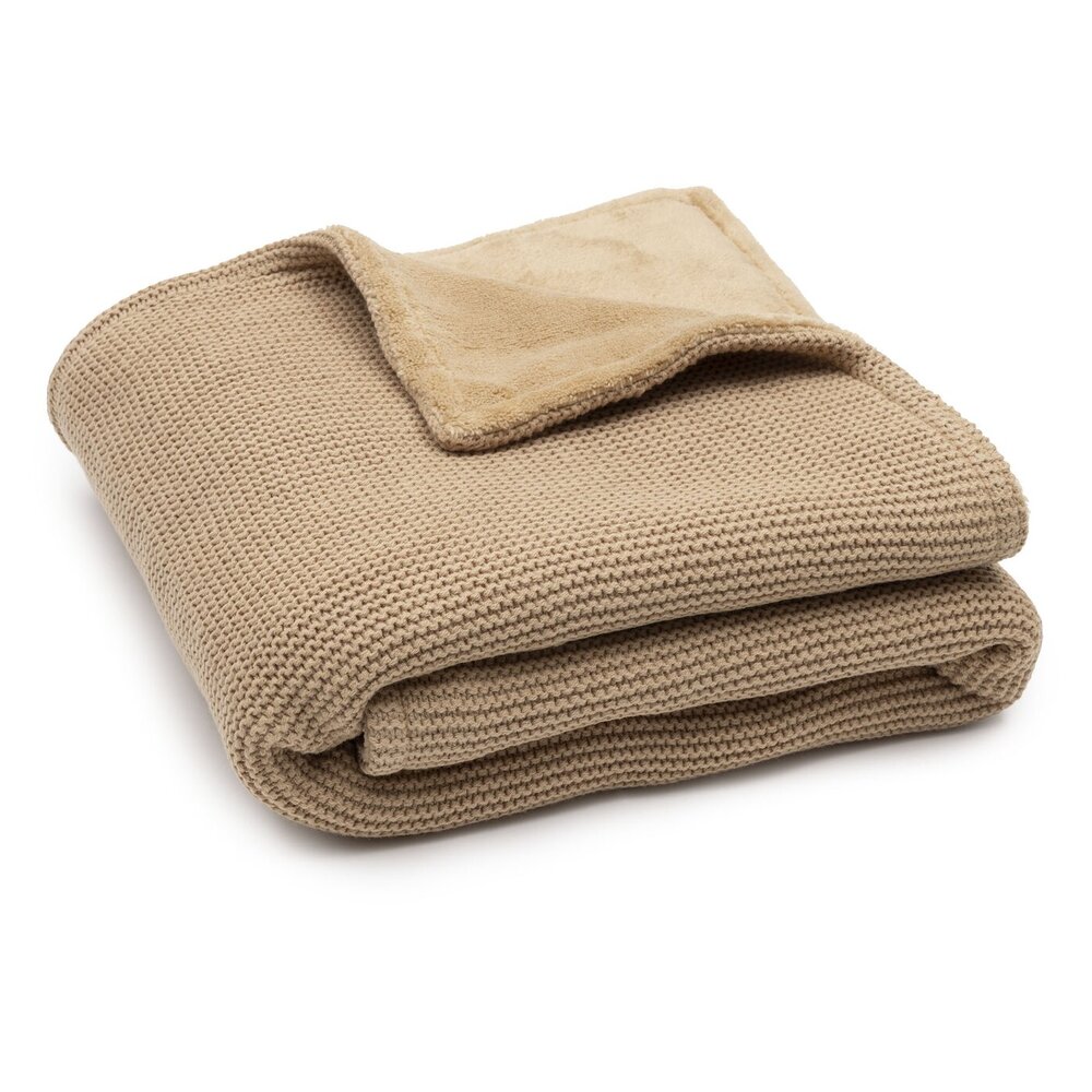 Deken Wieg 75x100cm Basic Knit Hazel/Fleece Deken Wieg 75x100cm Basic Knit Hazel/Fleece