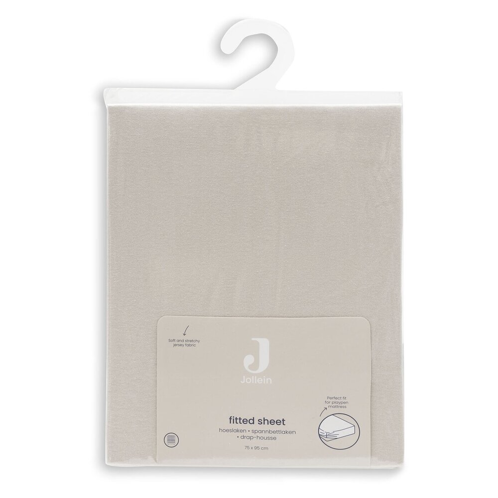 Hoeslaken Jersey Boxmatras 75x95cm Sand