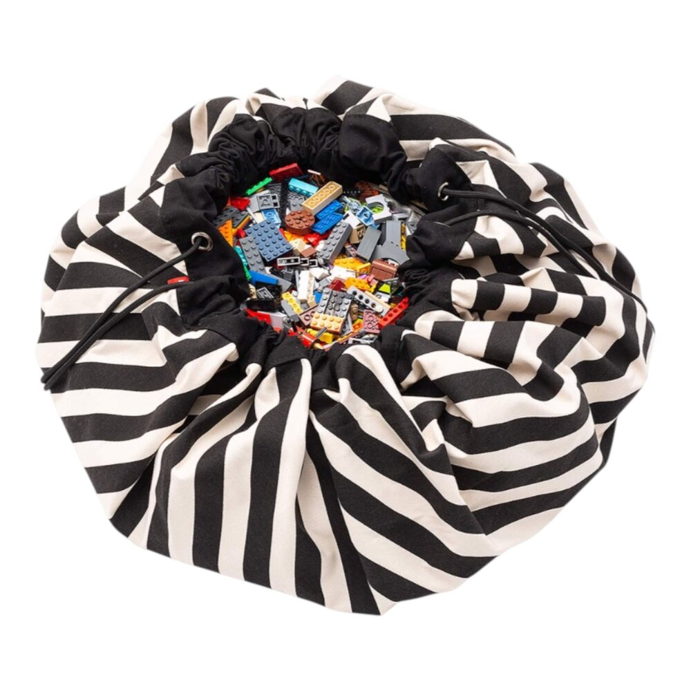 Noomad - Opbergzak - Speelmat single print - 140cm Stripes Black