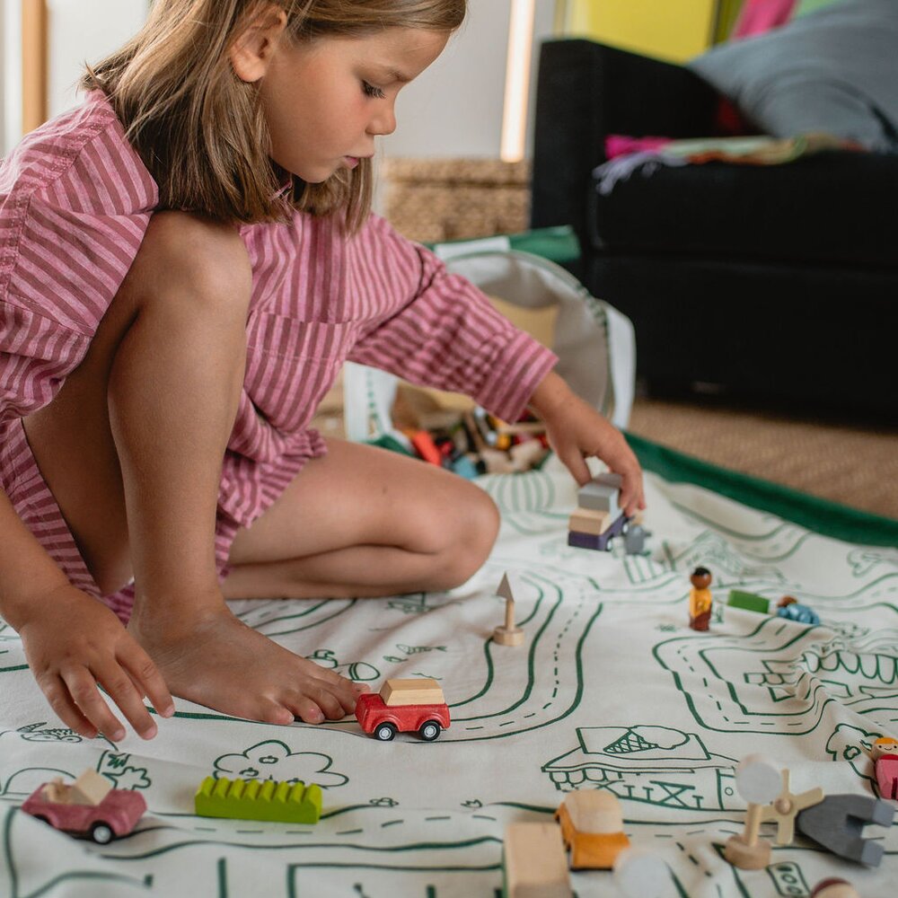 Speelmat en speelgoedmand Soo Roadmap Speelmat en speelgoedmand Soo Roadmap