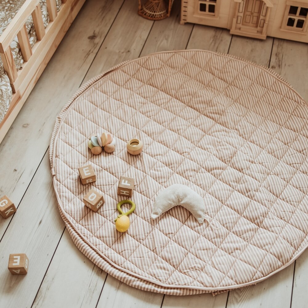 Noomad - Opbergzak - Speelmat Baby Soft - organic cotton - 120 cm Stripes brown Noomad - Opbergzak - Speelmat Baby Soft - organic cotton - 120 cm Stripes brown