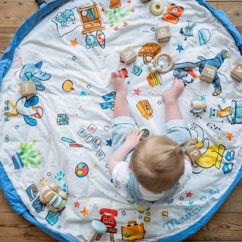 Noomad - Opbergzak - Speelmat Baby Soft - organic cotton - 120 cm Puce & Pilou by Moulin Roty Noomad - Opbergzak - Speelmat Baby Soft - organic cotton - 120 cm Puce & Pilou by Moulin Roty