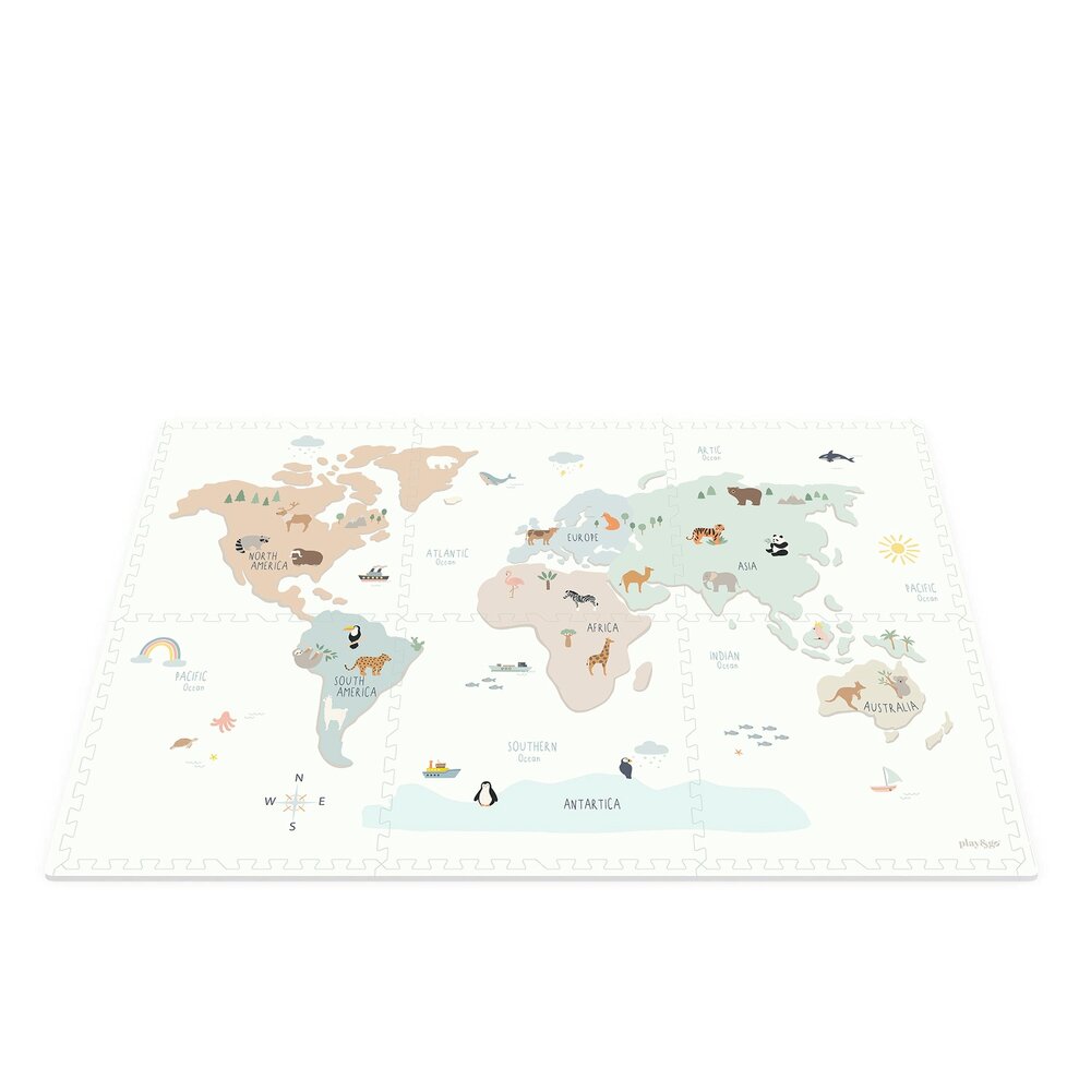 Tiloo - Puzzelmat EEVAA - 6 tegels Worldmap colour (120 x 180 cm - 6 tiles) Tiloo - Puzzelmat EEVAA - 6 tegels Worldmap colour (120 x 180 cm - 6 tiles)