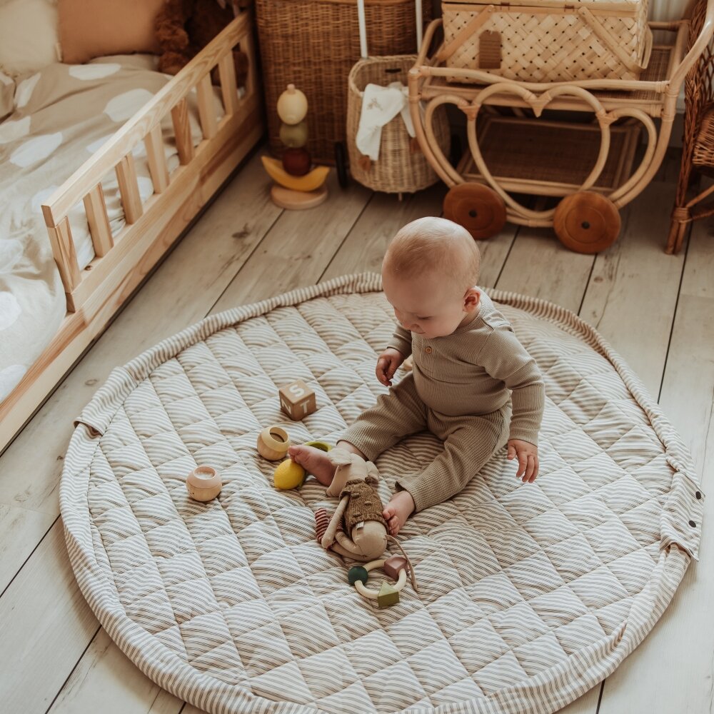 Noomad - Opbergzak - Speelmat Baby Soft - organic cotton - 120 cm Stripes blue Noomad - Opbergzak - Speelmat Baby Soft - organic cotton - 120 cm Stripes blue