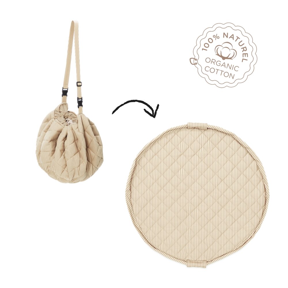 Noomad - Opbergzak - Speelmat Baby Soft - organic cotton - 120 cm Stripes brown Noomad - Opbergzak - Speelmat Baby Soft - organic cotton - 120 cm Stripes brown