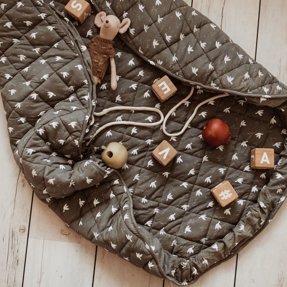 Noomad - Opbergzak - Speelmat Baby Soft - organic cotton - 120 cm Birds Noomad - Opbergzak - Speelmat Baby Soft - organic cotton - 120 cm Birds