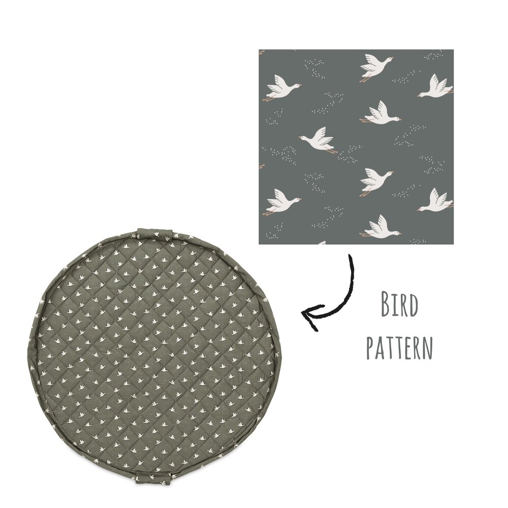 Noomad - Opbergzak - Speelmat Baby Soft - organic cotton - 120 cm Birds Noomad - Opbergzak - Speelmat Baby Soft - organic cotton - 120 cm Birds