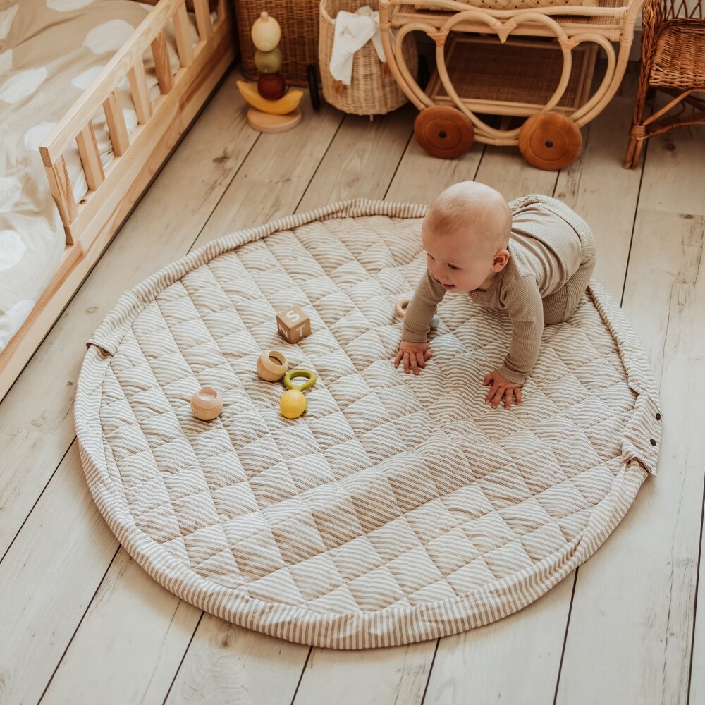 Noomad - Opbergzak - Speelmat Baby Soft - organic cotton - 120 cm Stripes blue Noomad - Opbergzak - Speelmat Baby Soft - organic cotton - 120 cm Stripes blue