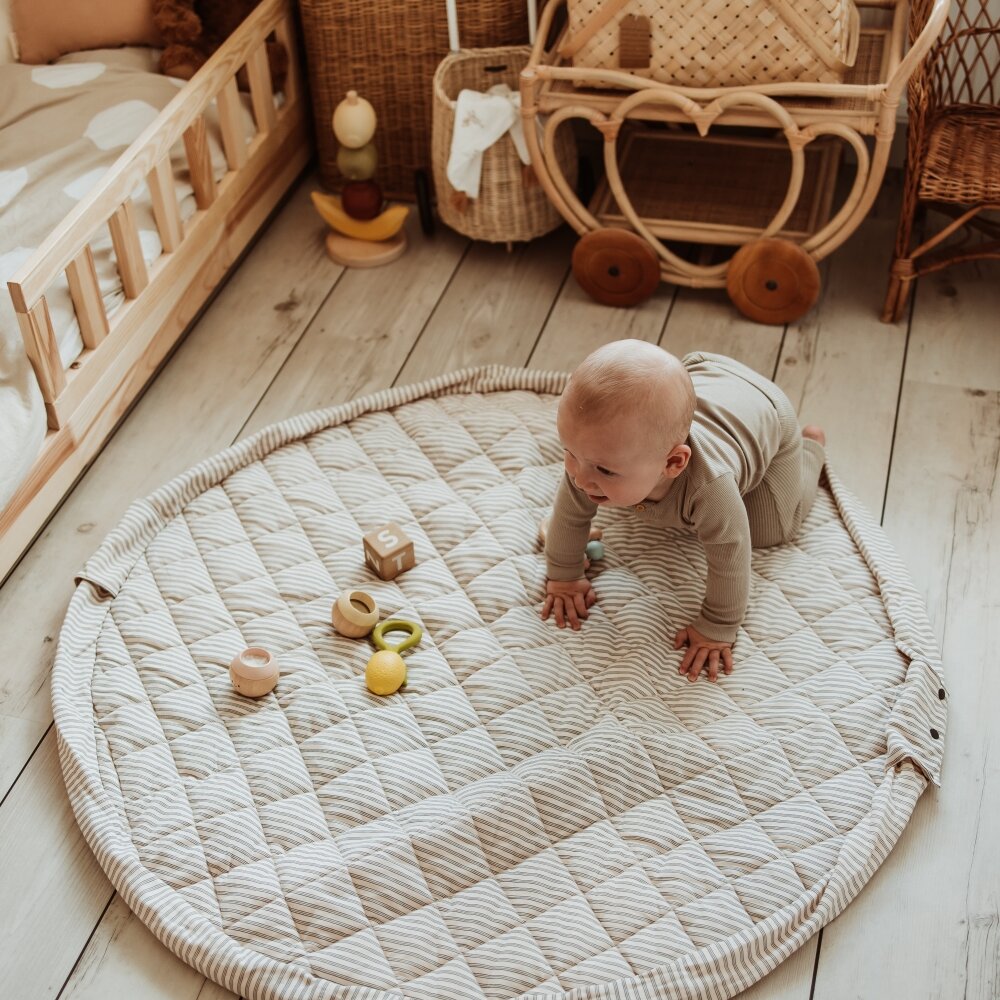 Noomad - Opbergzak - Speelmat Baby Soft - organic cotton - 120 cm Stripes blue Noomad - Opbergzak - Speelmat Baby Soft - organic cotton - 120 cm Stripes blue