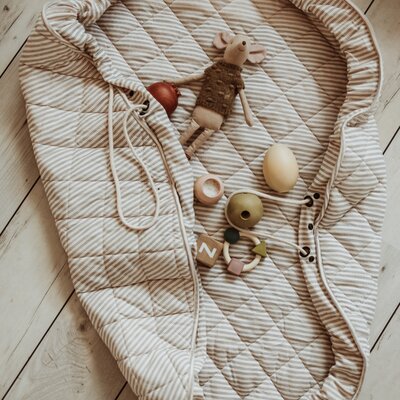 Noomad - Opbergzak - Speelmat Baby Soft - organic cotton - 120 cm Stripes blue Noomad - Opbergzak - Speelmat Baby Soft - organic cotton - 120 cm Stripes blue