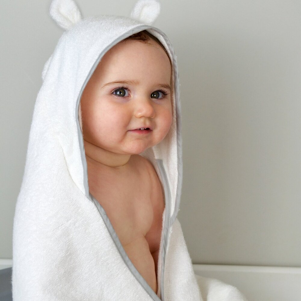 Badcape met oortjes White