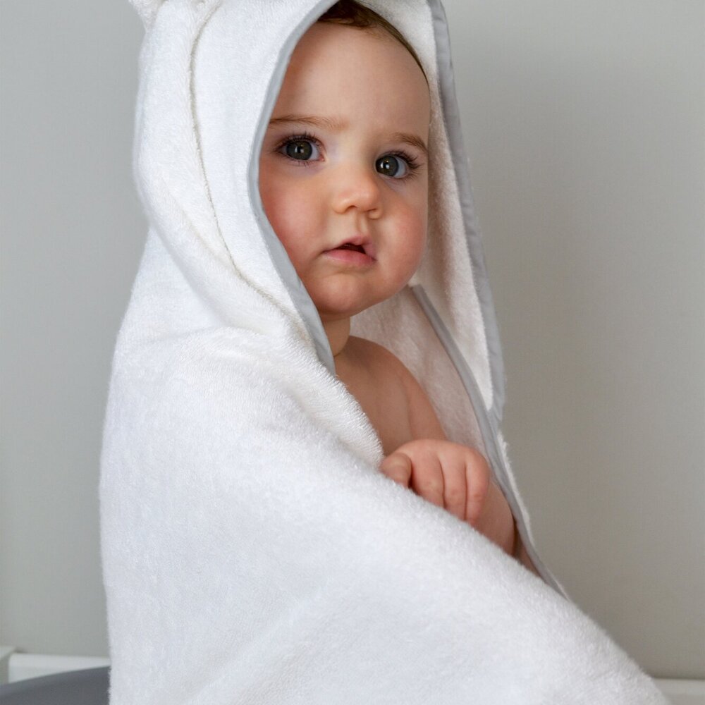 Badcape met oortjes White