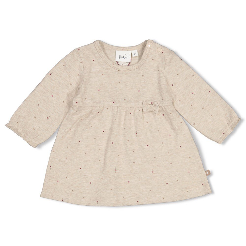 Jurk AOP - My Little Love Taupe melange Jurk AOP - My Little Love Taupe melange