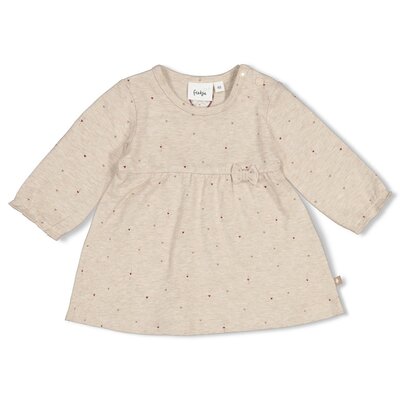 Jurk AOP - My Little Love Taupe melange Jurk AOP - My Little Love Taupe melange