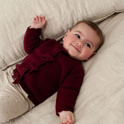 Vestje gebreid - My Little Love Bordeaux