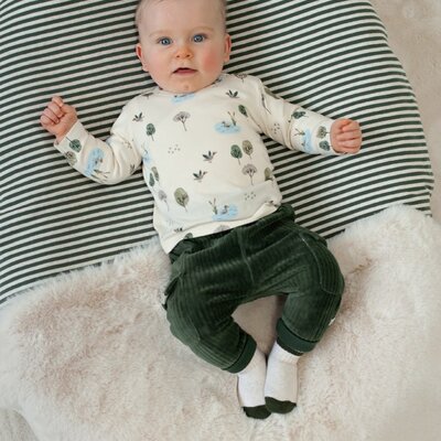 Broek velours rib - Wiggle and Waddle Groen Broek velours rib - Wiggle and Waddle Groen