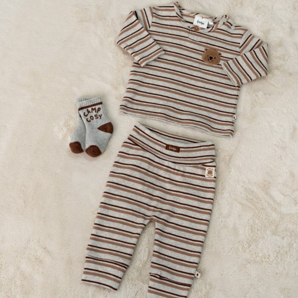 Longsleeve rib met streep - Tiny Timber Tales Grijs melange Longsleeve rib met streep - Tiny Timber Tales Grijs melange