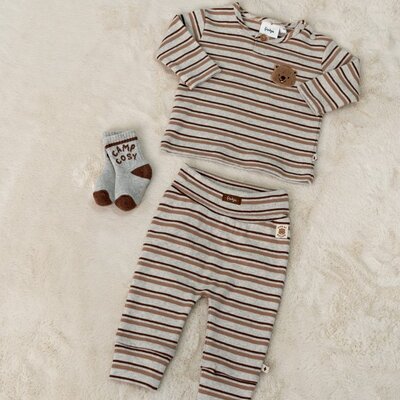 Longsleeve rib met streep - Tiny Timber Tales Grijs melange Longsleeve rib met streep - Tiny Timber Tales Grijs melange