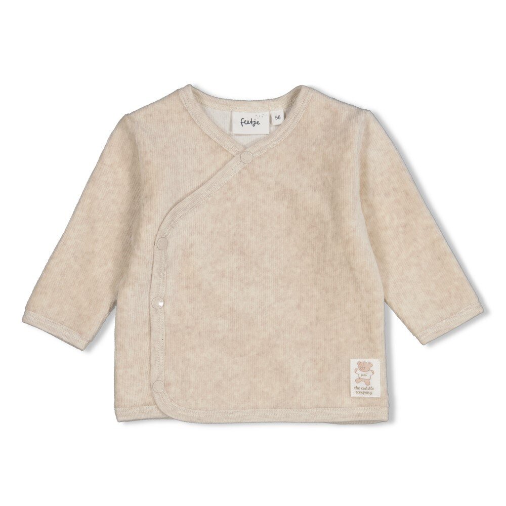 Overslagshirt velours rib - The Cuddle Company Taupe melange Overslagshirt velours rib - The Cuddle Company Taupe melange