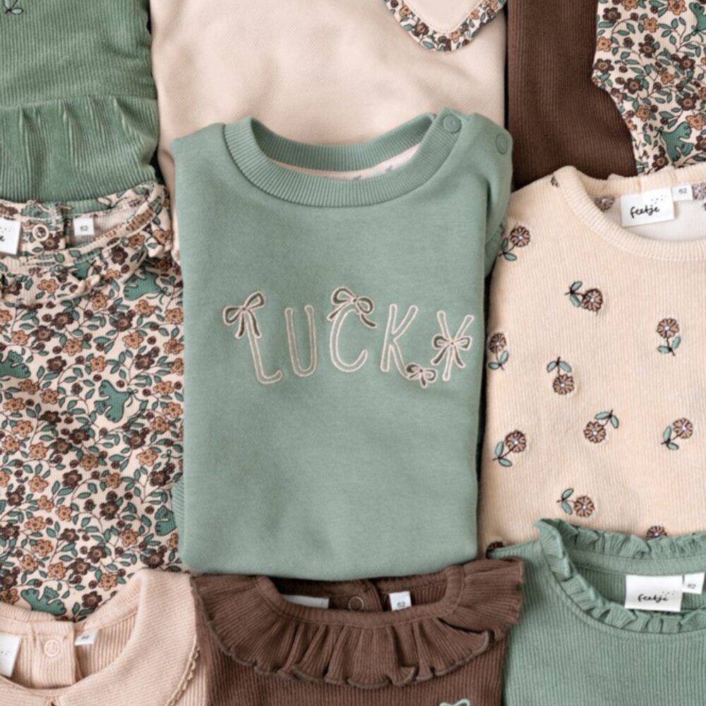 Jurk velours rib - Lucky Bloombird Jade Groen