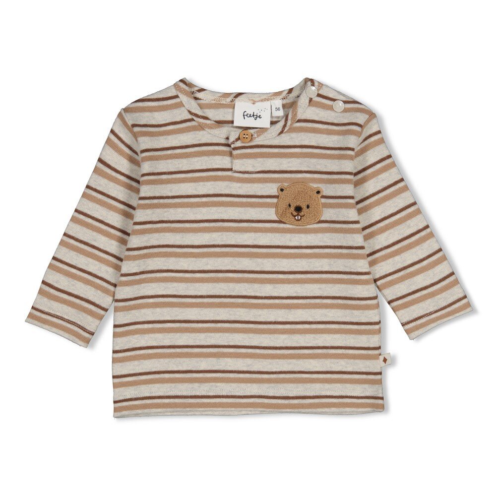 Longsleeve rib met streep - Tiny Timber Tales Grijs melange Longsleeve rib met streep - Tiny Timber Tales Grijs melange