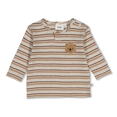 Longsleeve rib met streep - Tiny Timber Tales Grijs melange Longsleeve rib met streep - Tiny Timber Tales Grijs melange